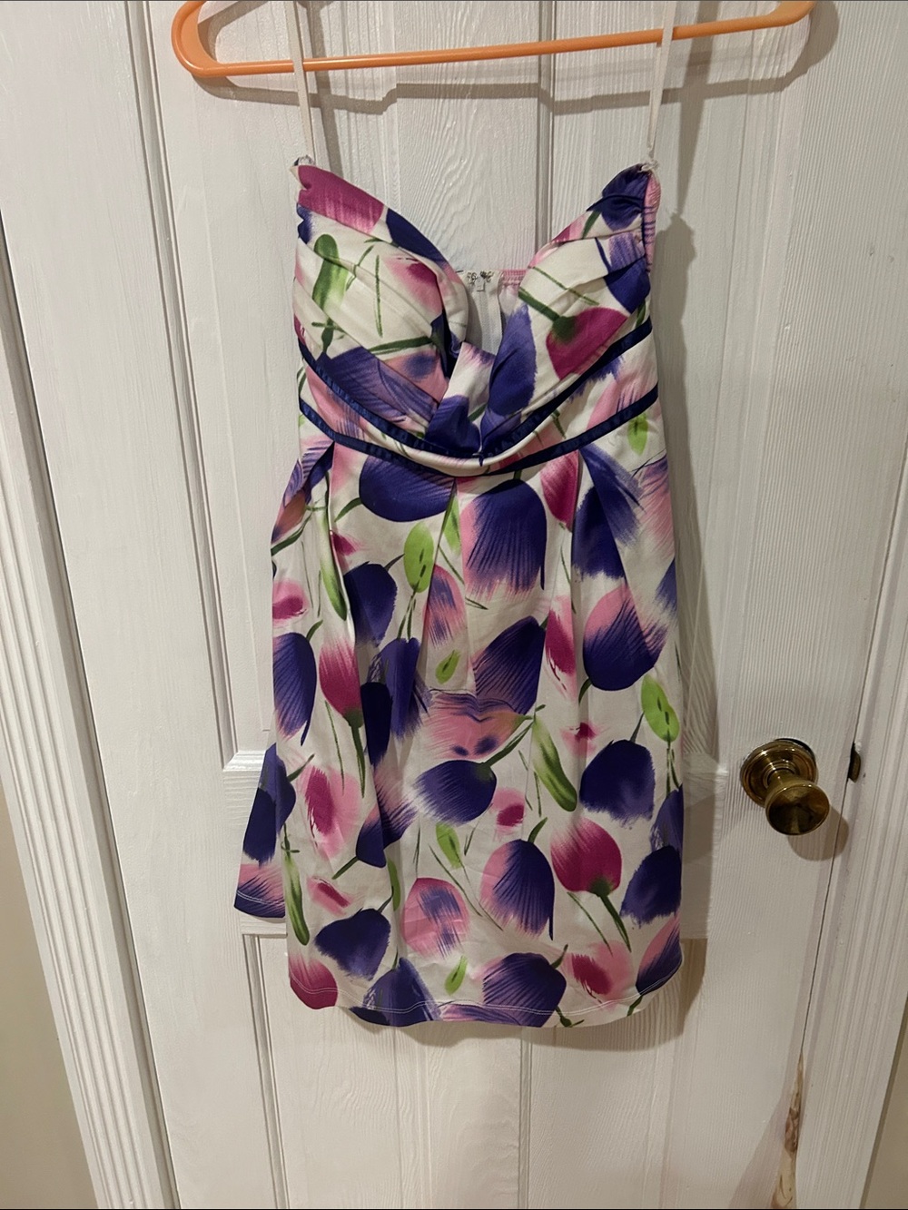 Floral A-Line Dress in Purple, Pink & Green